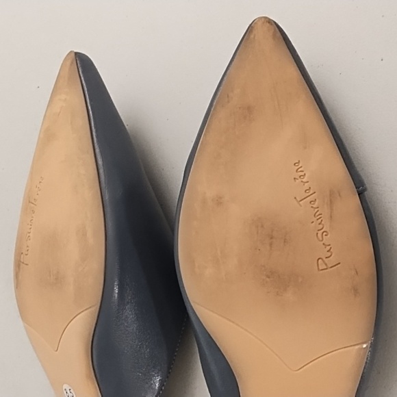 Light Denim Blue Low Kitten Heel Mule Shoe Pointed Toe 8.5 Runs 1/2 Size Small - Picture 6 of 9